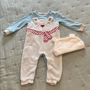 Holiday Time Blue and White Bear One Piece